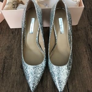 Glitter pump heels
